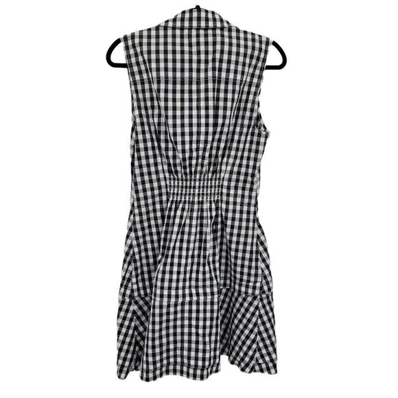 DEREK LAM 10 CROSBY Satina Sleeveless Shirtdress Picnic Plaid Pinup Black Sz 6 - Picture 10 of 12